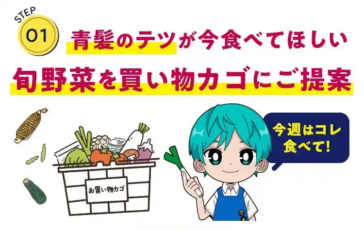 【8月31日は野菜の日！】SNSで大人気の野菜のインフルエンサー「青髪のテツ」が、らでぃっしゅぼーやの“最旬野菜”をセレクトする新サブスクサービス『青髪のテツお野菜便』が新登場！8月31日の「野菜の日」に向け、厳選した旬野菜を8月18日(月)より一足早くお届け開始