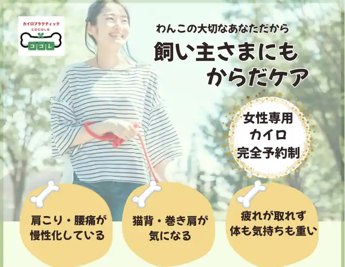 【新店オープン｜愛知県岡崎市】 側湾症*をきっかけに開業。カイロプラクティック/ドッグマッサージ『COCOLE (ココレ)』