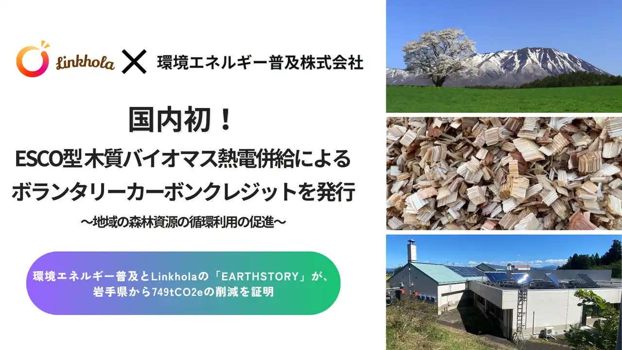 【株式会社Linkhola】 国内初*！ESCO型 木質バイオマス熱電併給によるボランタリーカーボンクレジットを発行