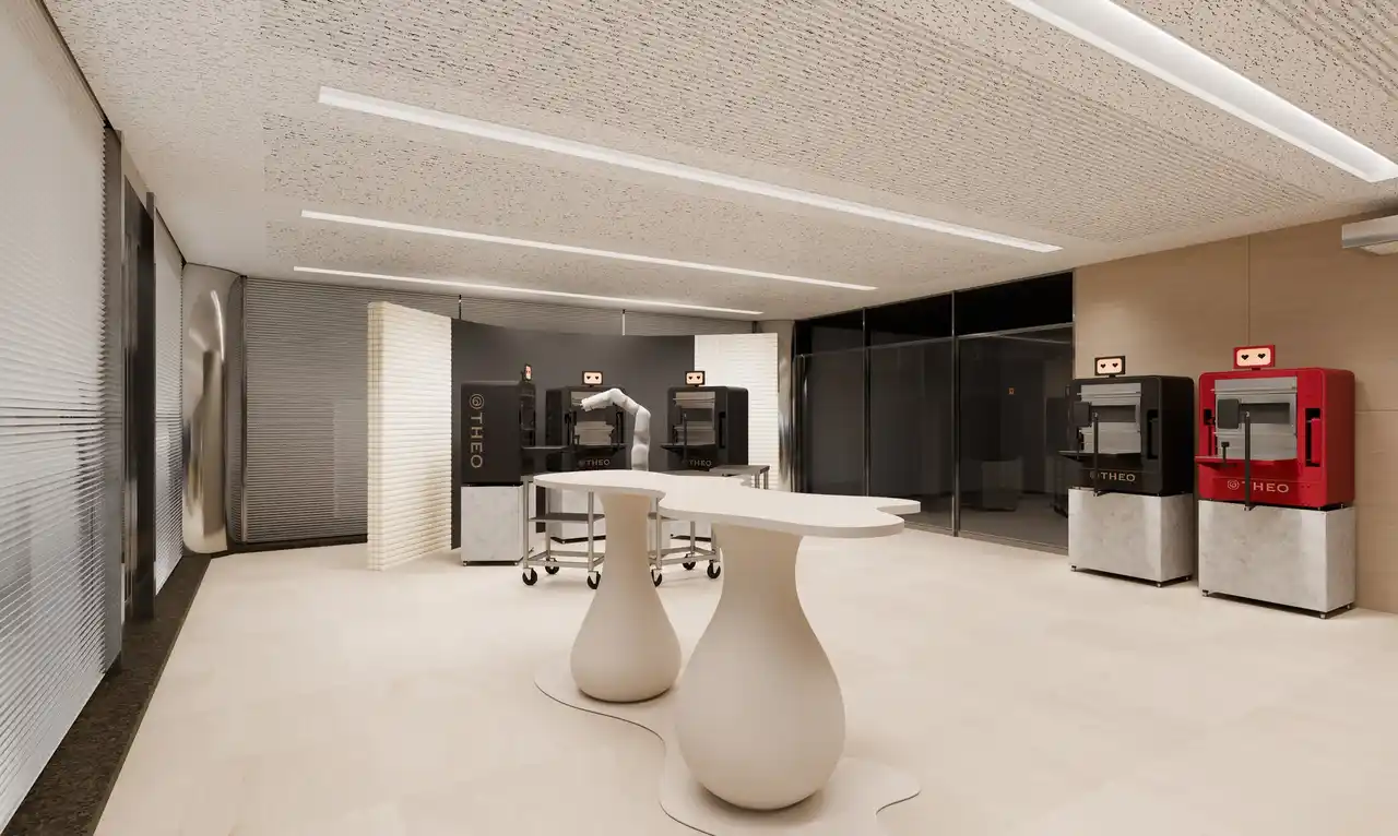 【フードテックマイスター株式会社】 バウムクーヘンAI職人「THEO（テオ）」のショールームとトレーニング機能を兼ね備えた施設「The O store（ジ オー・ストア）」がユーハイム本社に3月オープン！