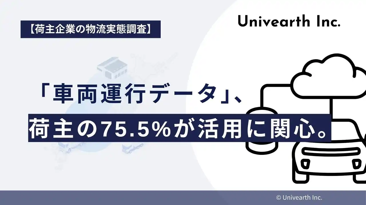 【株式会社Univearth】 【荷主企業の物流実態調査】輸送効率改善の鍵「車両運行データ」、荷主の75.5%が活用に関心。一方、3割は「具体的な活用法が不明」で足踏み。