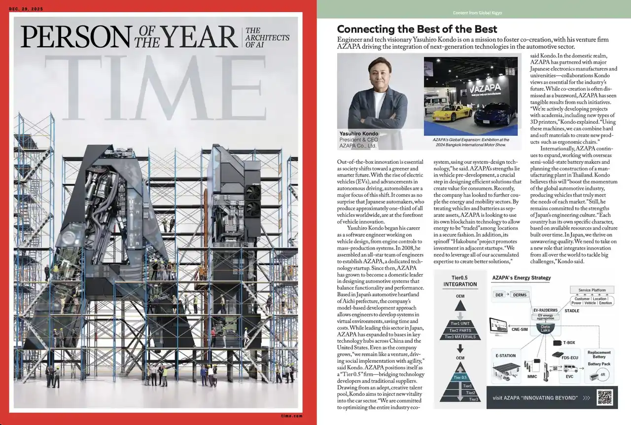 【AZAPA株式会社】 TIME誌にAZAPA代表 近藤のインタビューが掲載されました。