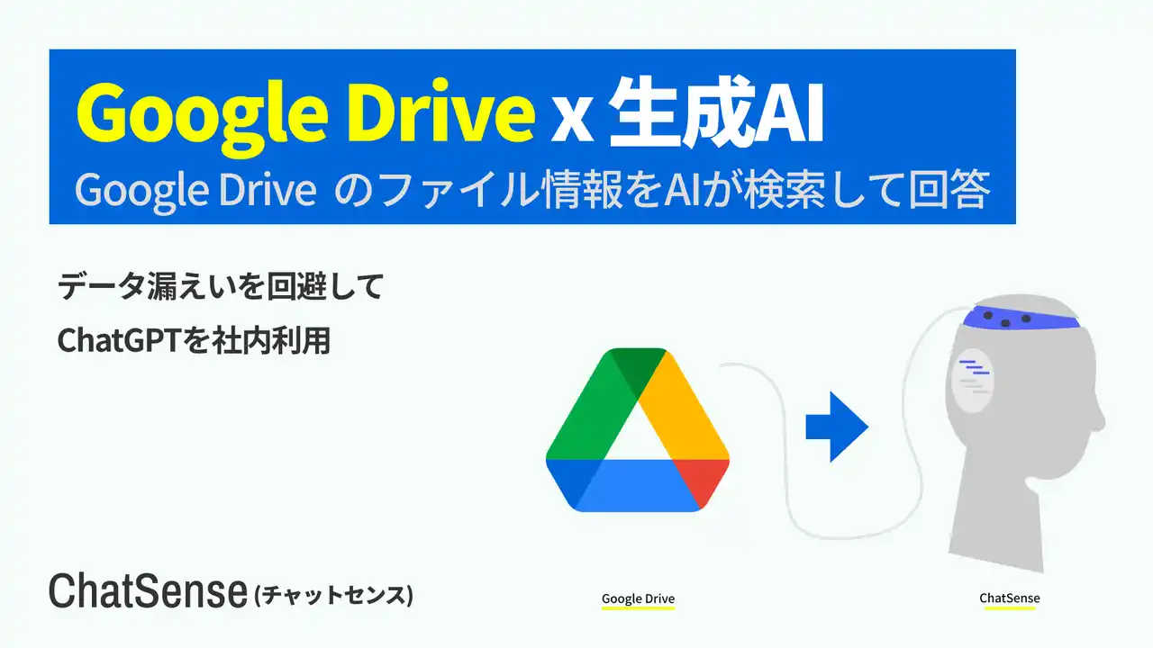 【株式会社ナレッジセンス】 社内データをChatGPTに学習（RAG）させる「ChatSense」、Google Drive連携機能をリリース予定