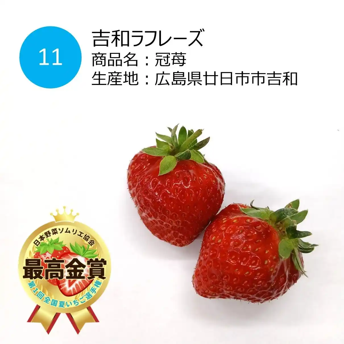 ”初開催”おいしい「夏いちご」NO.１が決定！日本一は、広島県廿日市市吉和『冠苺』吉和ラフレーズに決定！