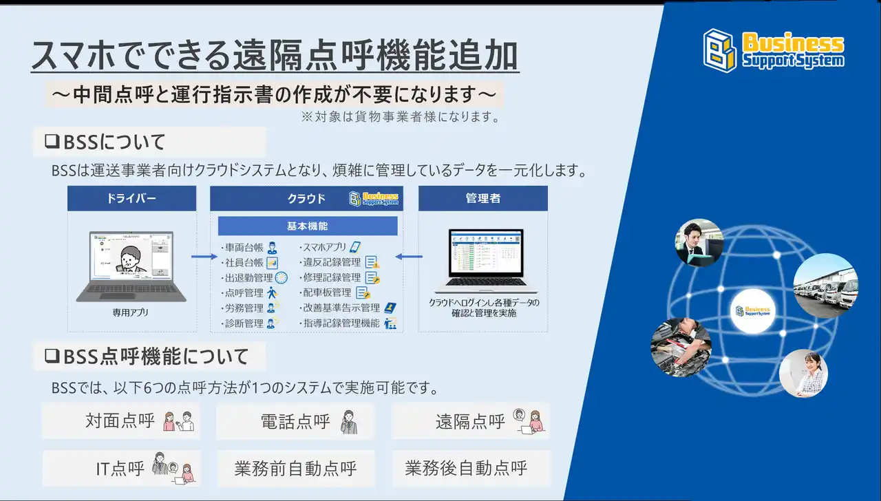 【株式会社デンソーソリューション】 【運送事業者様向け】スマホでできる遠隔点呼機能をリリース!!