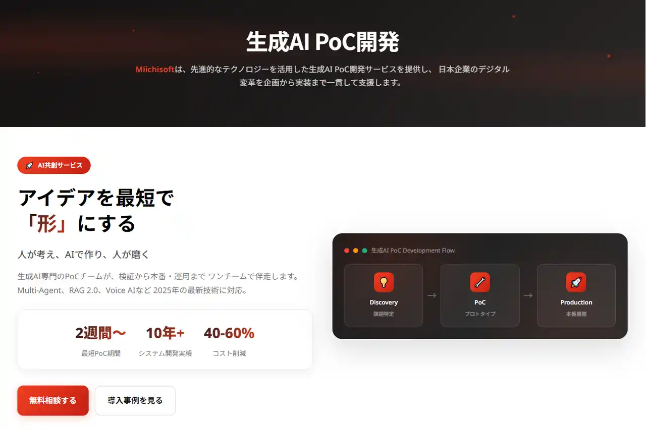Miichisoft、生成AI PoC開発サービスを提供開始。アイデアを2～4週間で実現可能なプロトタイプに。