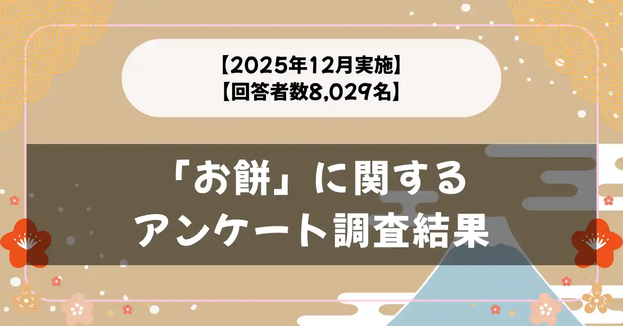 【株式会社メディアシーク】 【2025年12月実施】【回答者数8,029名】「お餅」に関するアンケート調査結果