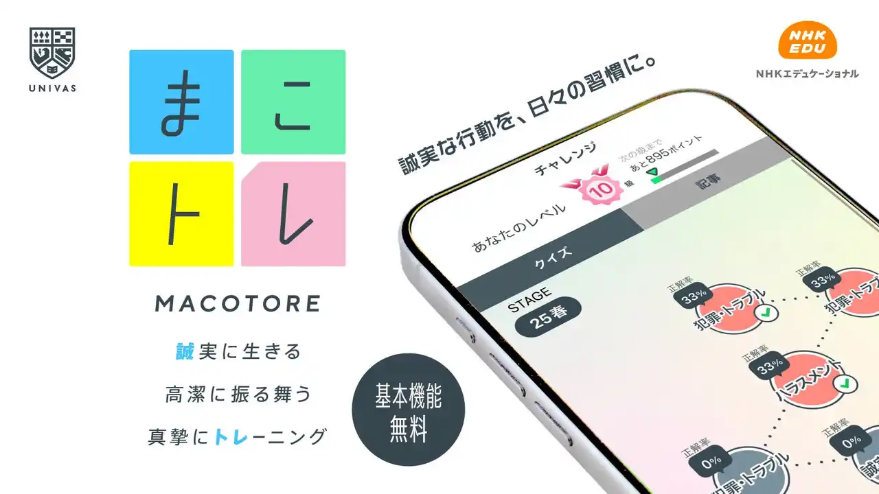 UNIVAS、運動部学生の“インテグリティ”を日常に-学びを日々の習慣に変えるアプリ「まこトレ」に新たなサービス登場！