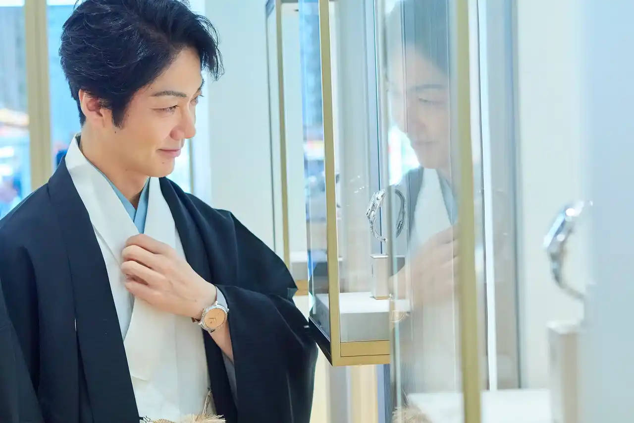 【パルミジャーニ・フルリエ】 「パルミジャーニ・フルリエ ブティック銀座」オープニングレセプションに狂言師・野村萬斎氏が来場