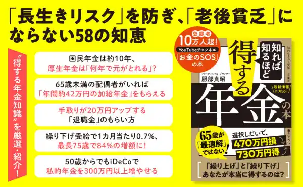 YouTubeチャンネル「お金のＳＯＳ」を運営するファイナンシャル・プランナーが「年金」を徹底解説『知れば知るほど得する年金の本』著者服部貞昭が電子書籍で配信開始