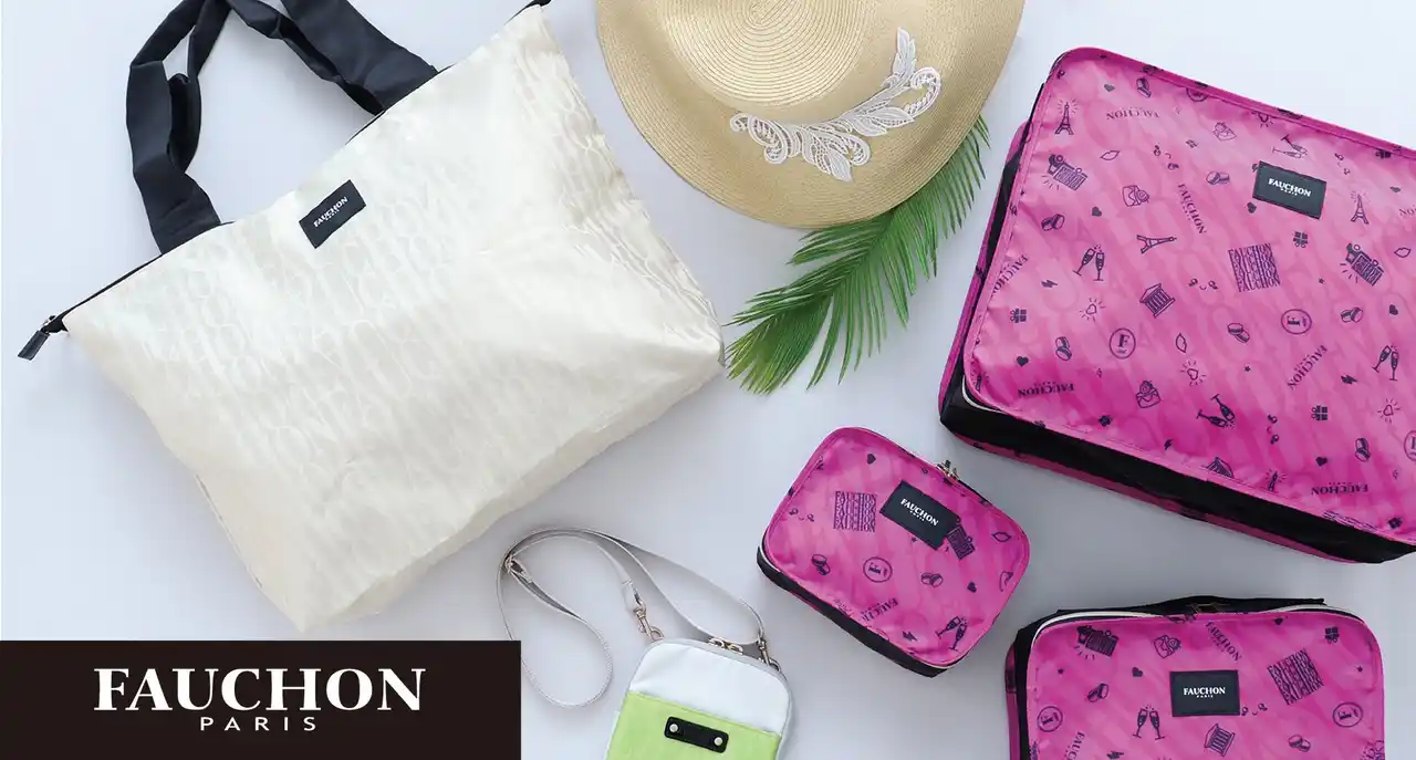 〈FAUCHON〉が贈る、旅をもっとおいしく華やかに！デリシャスカラーのトラベルグッズ新登場。