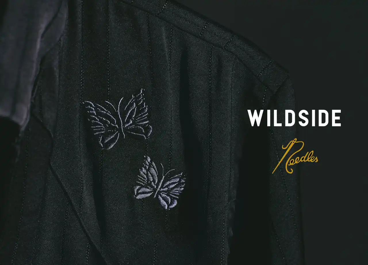 【株式会社ヨウジヤマモト】 WILDSIDE YOHJI YAMAMOTO × NEEDLES Collaboration Collection 薔薇の周りを舞う蝶の刺繍を施したＴシャツとカウボーイシャツが7月30日(水)に発売