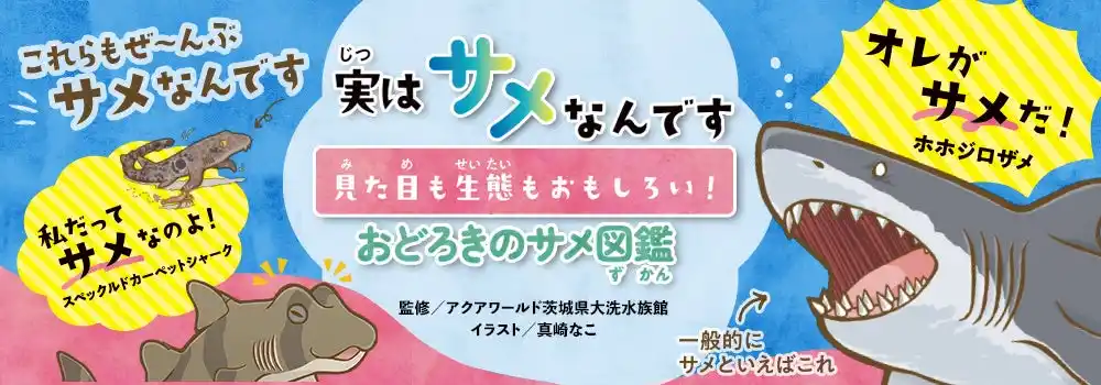 「サメらしくないサメ」を可愛いイラスト＆テキストで紹介！アクアワールド茨城県大洗水族館監修・サメ図鑑『実はサメなんです　見た目も生態もおもしろい！おどろきのサメ図鑑』2月13日(金)発売！