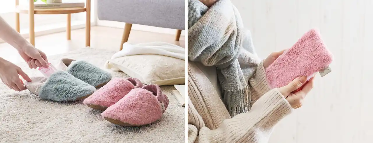 【株式会社ラドンナ】 電子レンジで温めて繰り返し使えるエコな湯たんぽ「レンジですぐにホッカホカ ジェル湯たんぽ hocca」シリーズに「ハンドウォーマー」と「ポケット付きウォームスリッパ」が新登場！