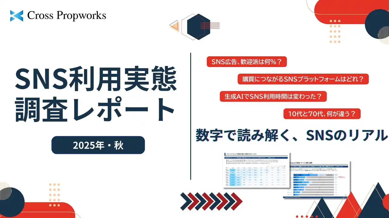 クロス・プロップワークス『SNS利用実態調査レポート（2025年11月）』公開