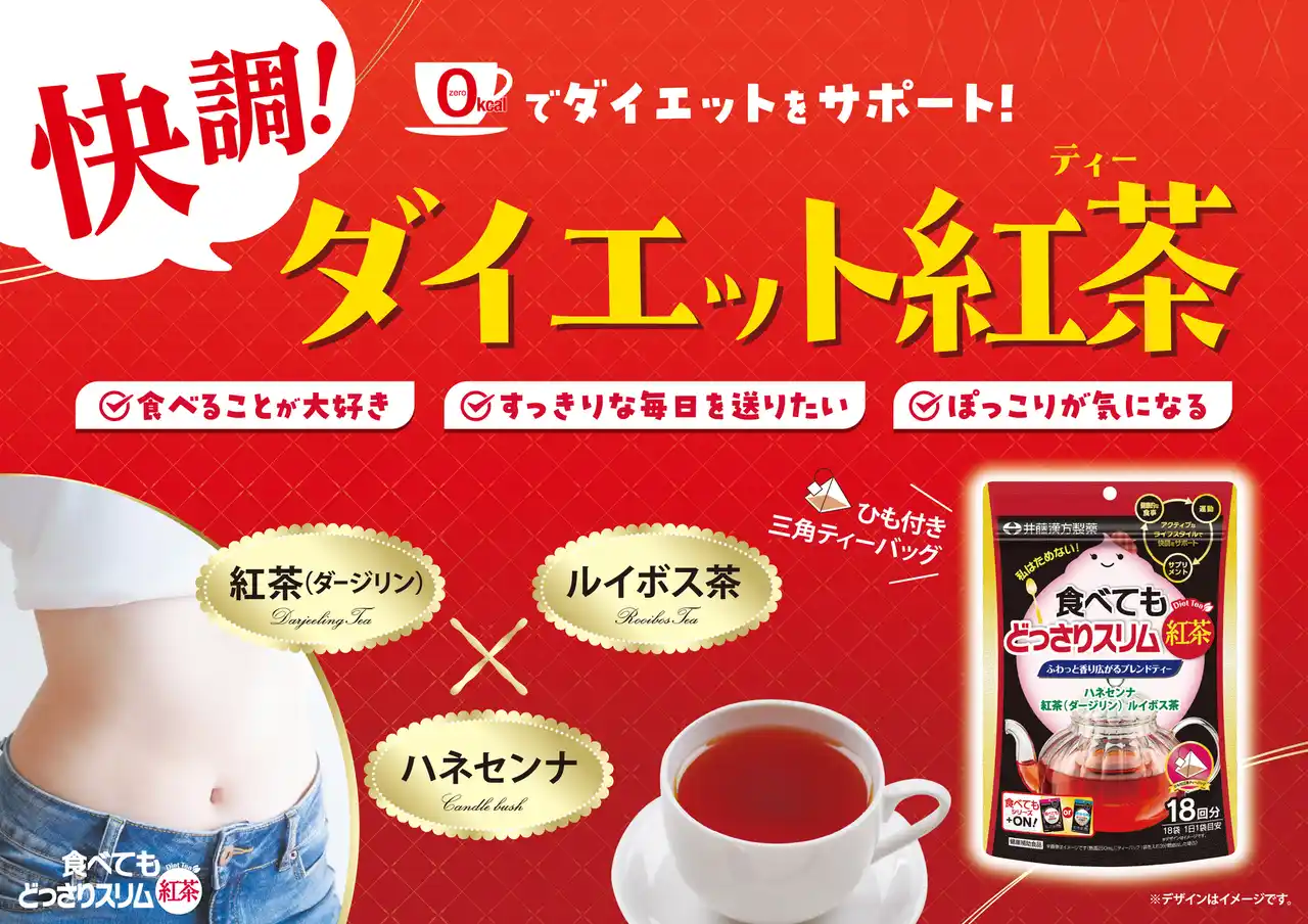 【井藤漢方製薬株式会社】 すっきり味で快調、紅茶ベースの0kcalダイエットティー【食べてもどっさりスリム紅茶】