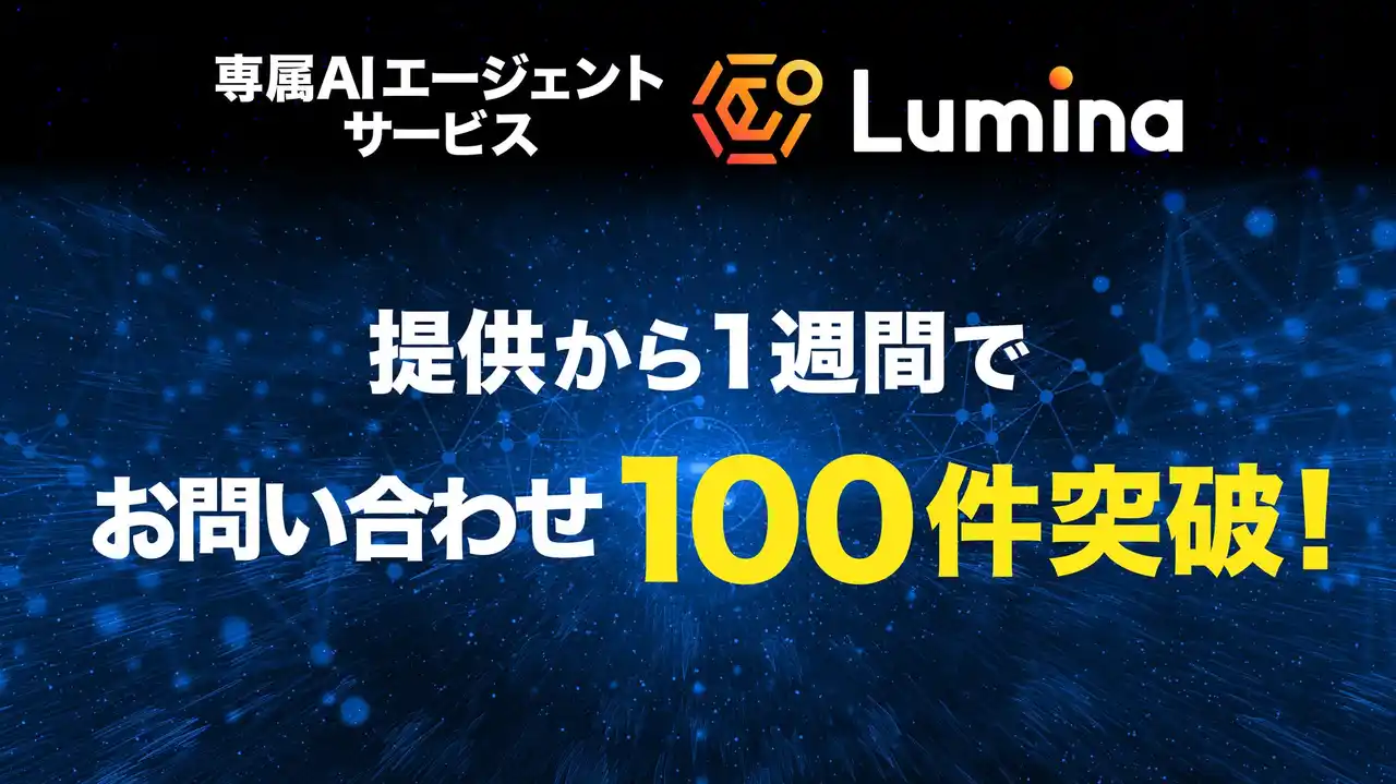 【ファーストイノベーション】 AIエージェントサービス「Lumina」提供開始1週間でお問い合わせ100件を突破