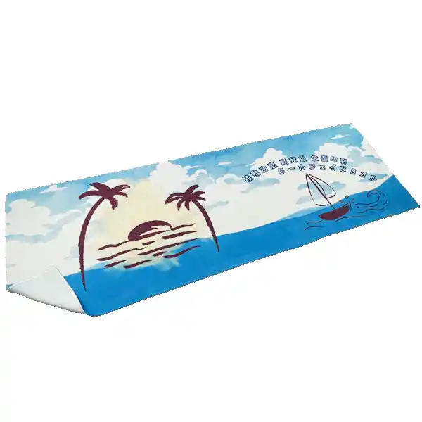 【丸井織物株式会社】 UP-Tから接触冷感 高発色 全面印刷 クールフェイスタオルが新登場