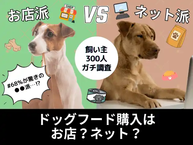 【株式会社エイト】 【飼い主300人に調査】犬のドッグフード購入は意外にも●●派が7割！お店VSネットの“今どきの答え”が明らかに！