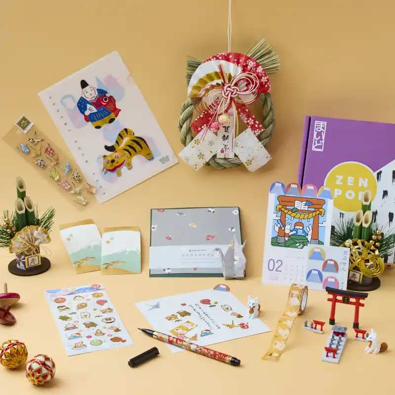 【ZenGroup株式会社】 ZenPop、2026年1月1日（木）に「お正月と縁起物（New Year Lucky Charms）」テーマの文房具サブスクリプションボックスを発売