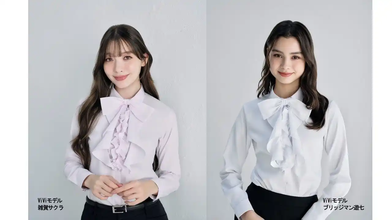 【株式会社はるやまホールディングス】 可愛く盛れる♪ 4WAY仕様で多彩な着こなしを実現「ViViフリル&リボン付4WAYスキッパーブラウス」を全国のはるやま店舗で発売開始！