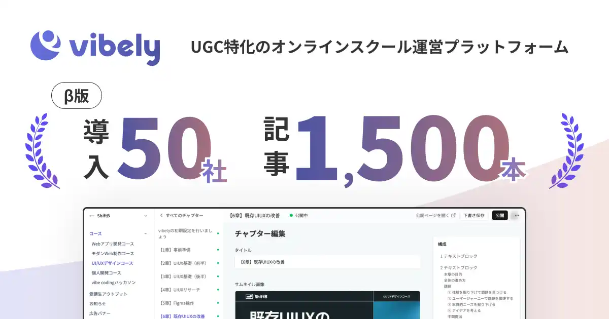 【株式会社bubekichi】 受講生の発信が集客になるオンラインスクールプラットフォーム「vibely」正式リリース