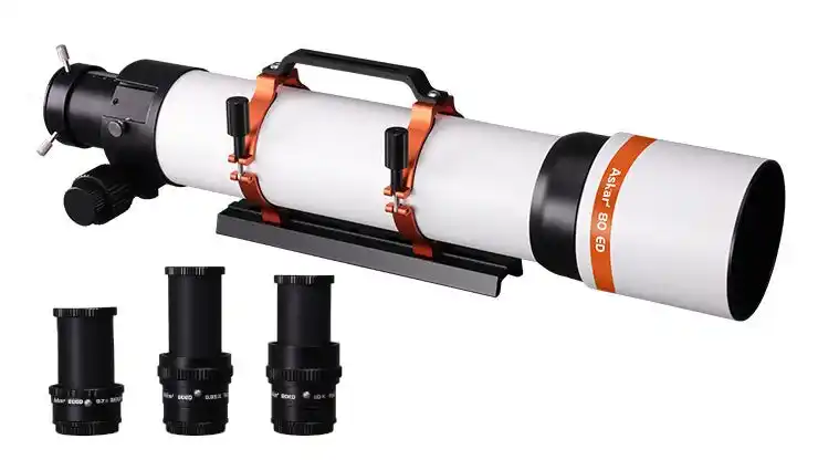 【株式会社サイトロンジャパン】 質量約2kg、眼視から撮影まで手軽に使用できる口径80mmのAskar屈折望遠鏡「80ED鏡筒」と専用アクセサリー3種を発売