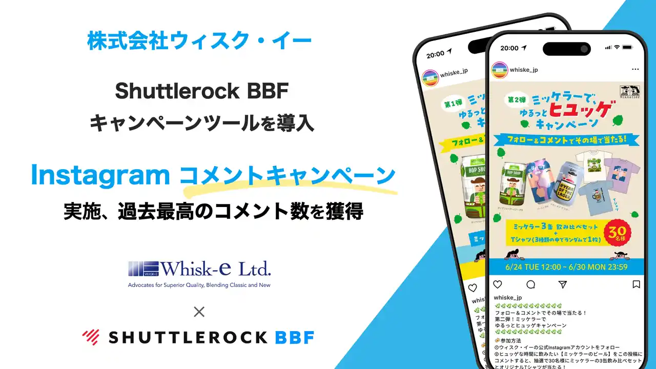 【シャトルロックジャパン株式会社】 ビール『ミッケラー』を販売する株式会社ウィスク・イー、「Shuttlerock BBF」を活用した結果、Instagram コメントキャンペーンで過去最多の参加者数を獲得