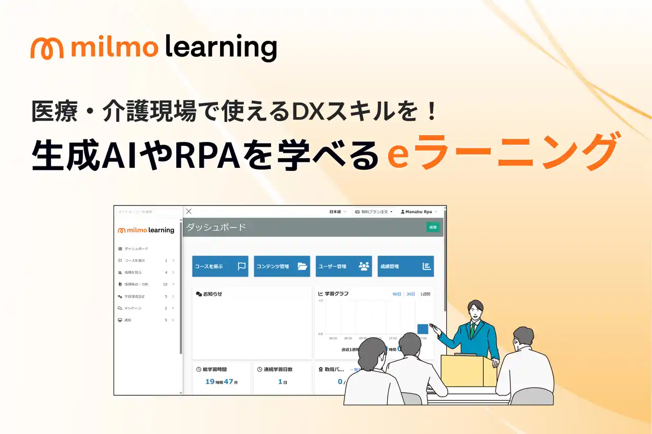【株式会社ウェルモ】 医療・介護現場ですぐに使えるDXスキルが身につくeラーニングサービス「ミルモラーニング」をリリース