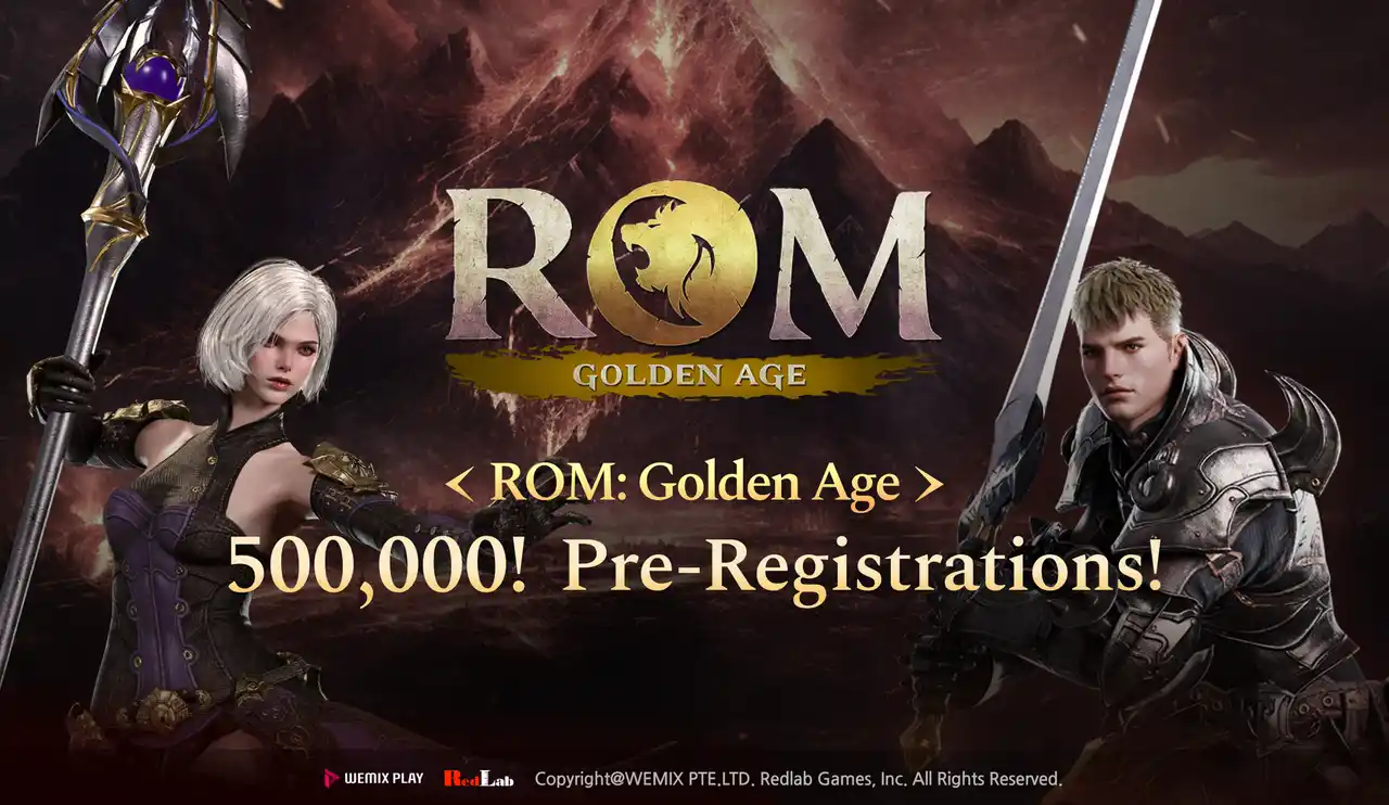 WEMADE、Web3 MMORPG「ROM: Golden Age」の事前登録者数が50万人を突破！