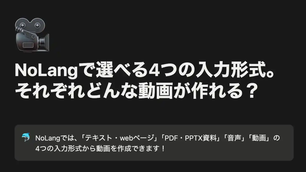 登録者15万人突破の動画生成AI「NoLang」、公式チュートリアルを更新。「辞書修正」などの新機能に対応し、誰でも高品質な動画制作が可能に