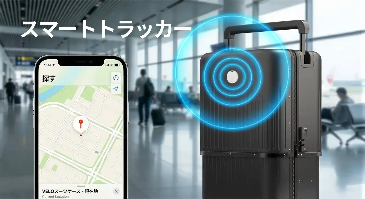 【北島国際貿易株式会社】 【旅行の"もしも"に備える】3段階変形スーツケース「VELO」、Apple「探す（Find My）」ネットワーク対応の「紛失防止スマートトラッカー」をオプションラインナップに追加