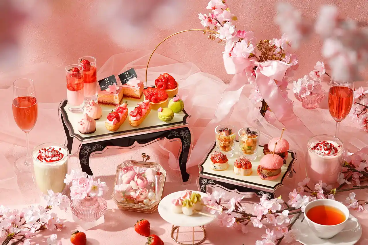 【ザ ストリングス 表参道】桜シーズン限定！『桜×いちご お花見アフタヌーンティー』新登場