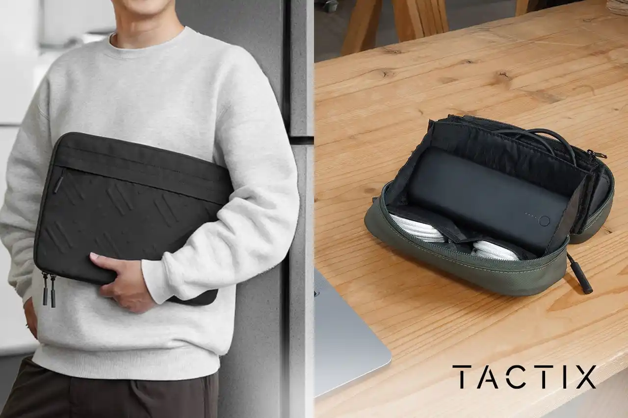 アーバンミリタリーを日常に。縞鋼板柄が映える「TACTIX（タクトナイン）」ブランドからノートPCケース＆ガジェットポーチを発売