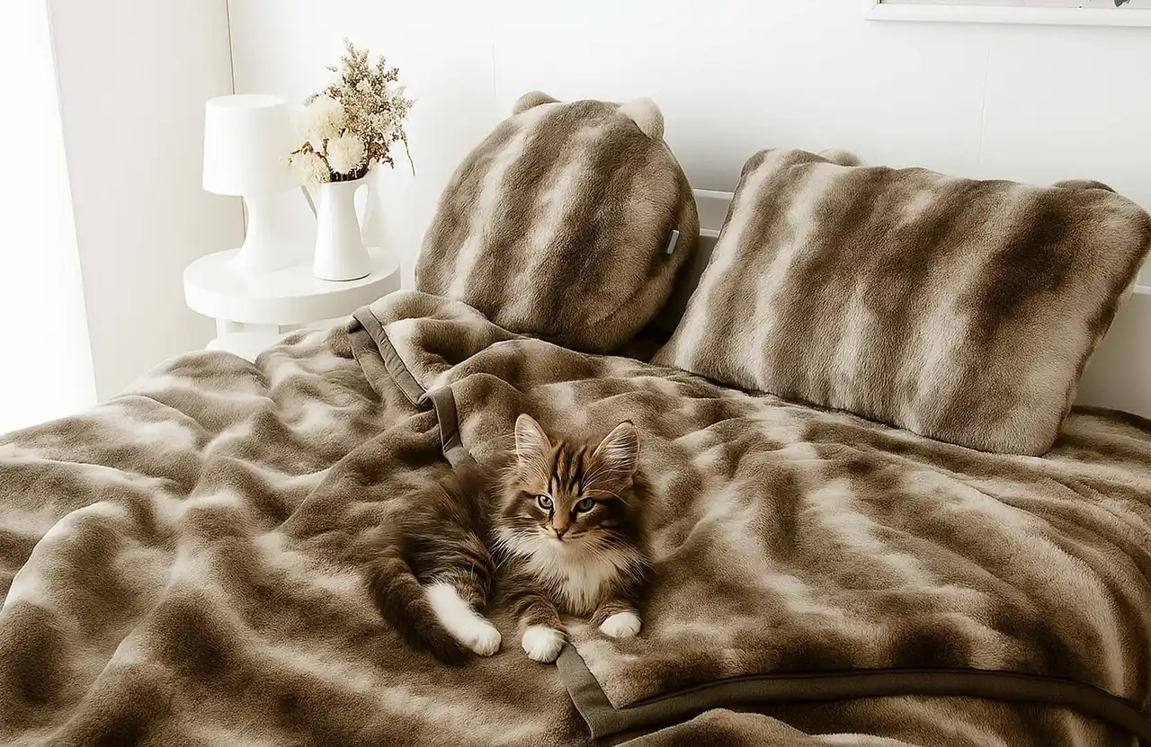 【タンスのゲン】 SNSやTVで話題の『もはや、ねこ。』に新猫モデル！　猫の体温、毛並みを再現した人気の寛ぎの寝具アイテム