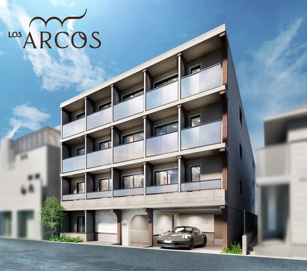 【株式会社明豊エンタープライズ】 新築1棟投資用賃貸マンション新ブランド「LOS ARCOS」の外観デザインとロゴが決定