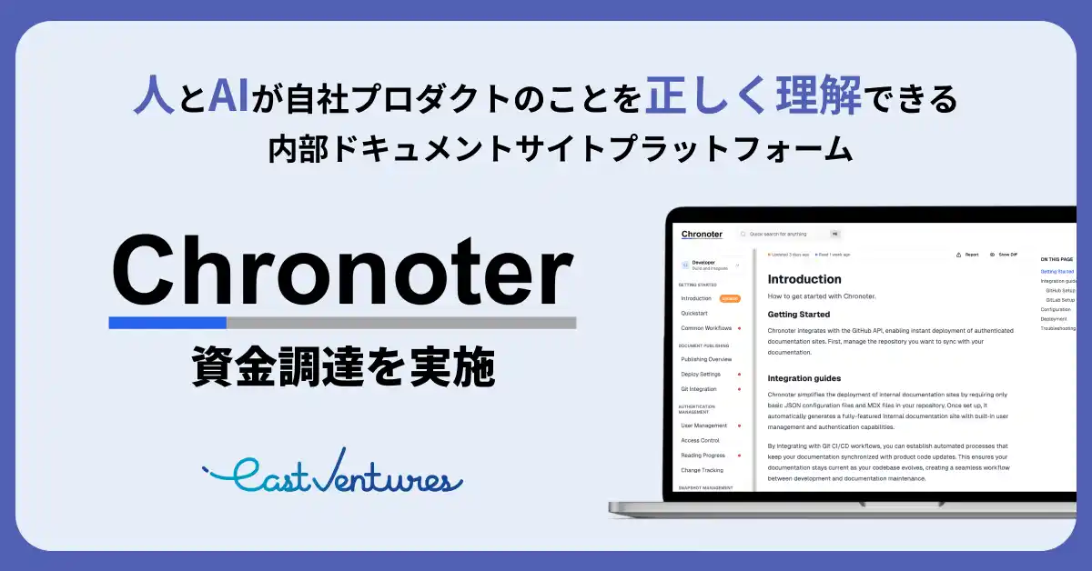 AI時代の新たなチームナレッジ管理サービス『Chronoter』、プレシードラウンドの資金調達を実施