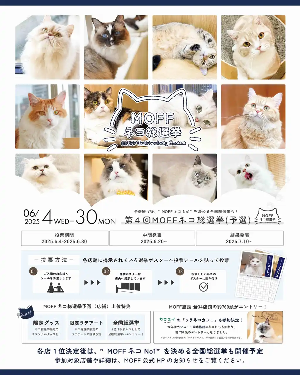 【株式会社MOFF】 総勢760頭に及ぶ、第4回「MOFF ネコ総選挙」の予選結果発表！