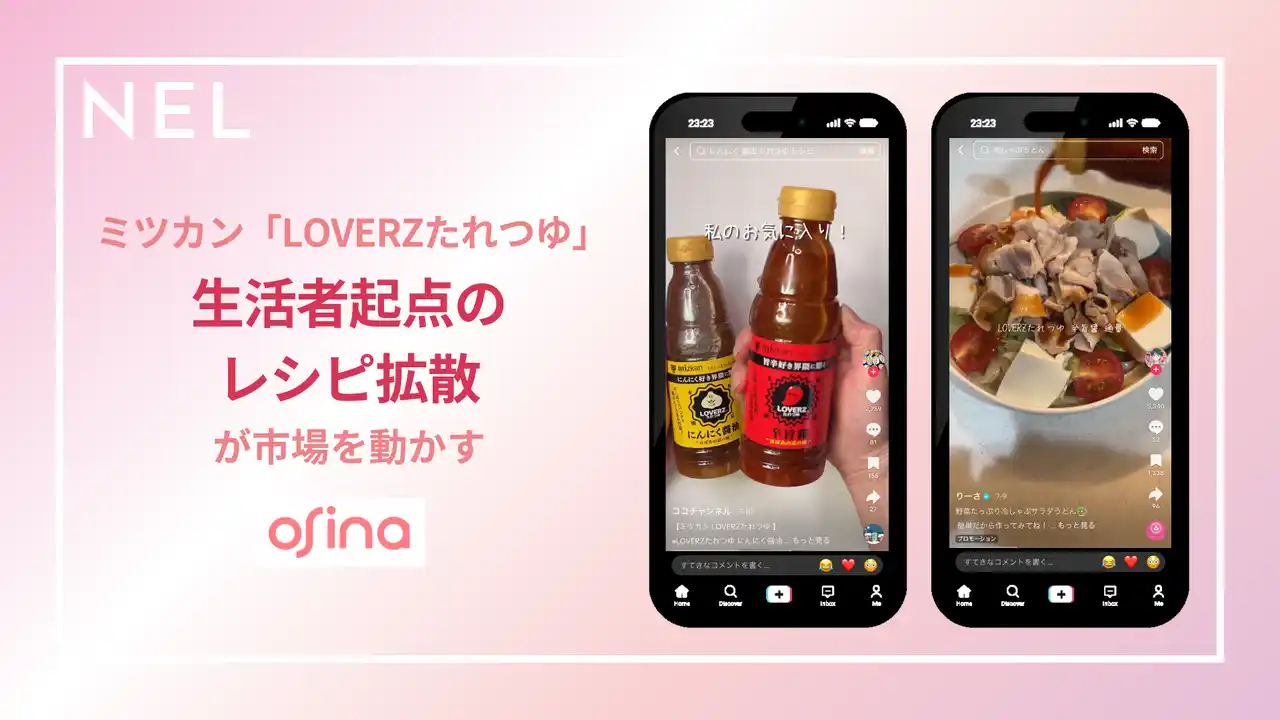 【NEL株式会社】 企業発から生活者発へ。ミツカン「LOVERZたれつゆ」がNEL「osina」によるUGCで調理シーンを再定義しPOS売上拡大。