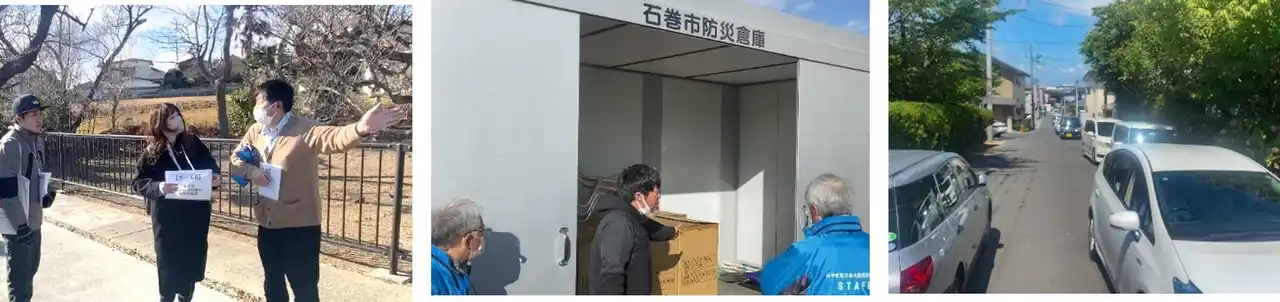 石巻南浜復興祈念公園周辺で来訪者想定の避難訓練開催