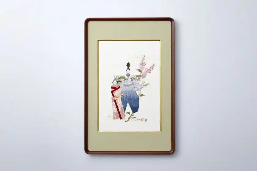 <江戸刺繍> 刺繍額「ひな」 275,000円(現品限り)