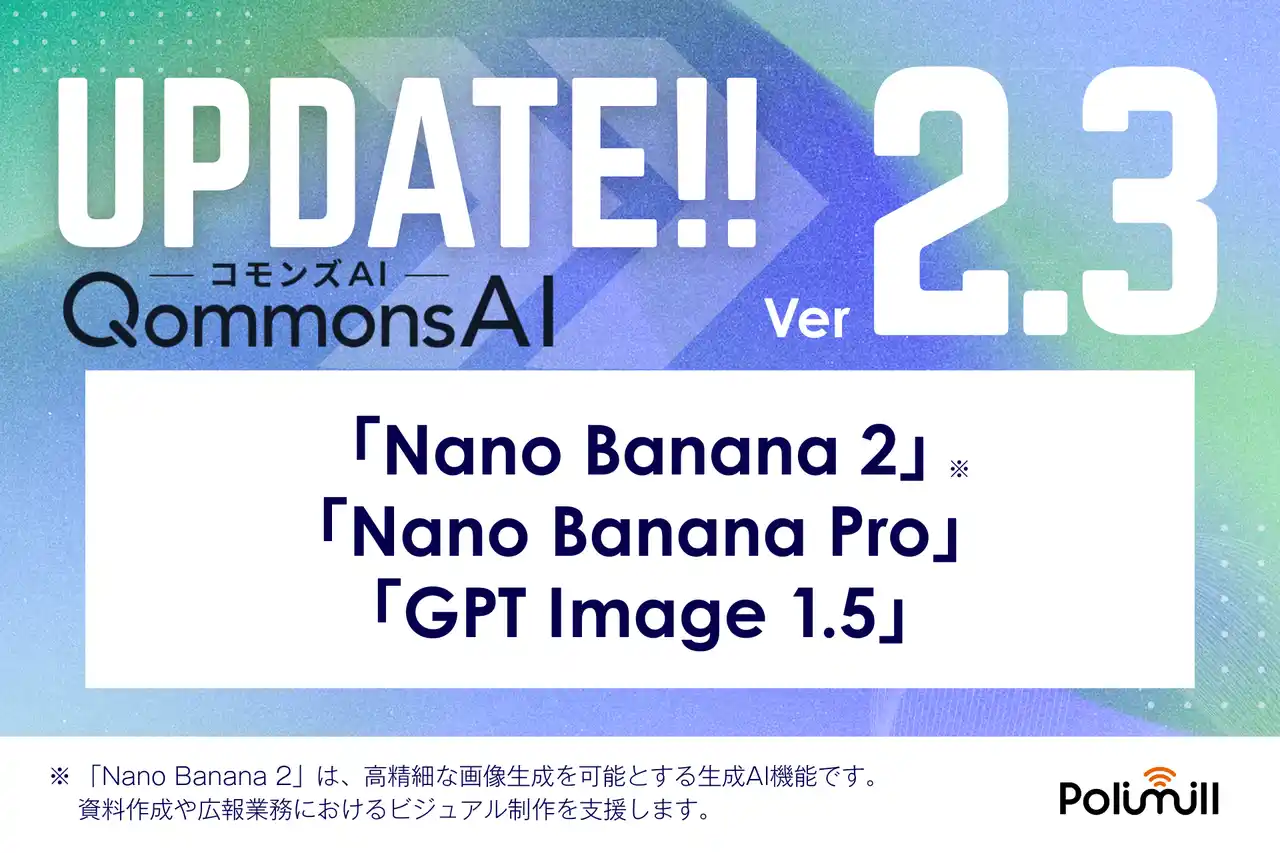 QommonsAI、画像生成 AI「Nano Banana 2」「Nano Banana Pro」「GPTImage 1.5」の 3 モデルを一斉搭載。4K対応で印刷にもそのまま使える時代へー