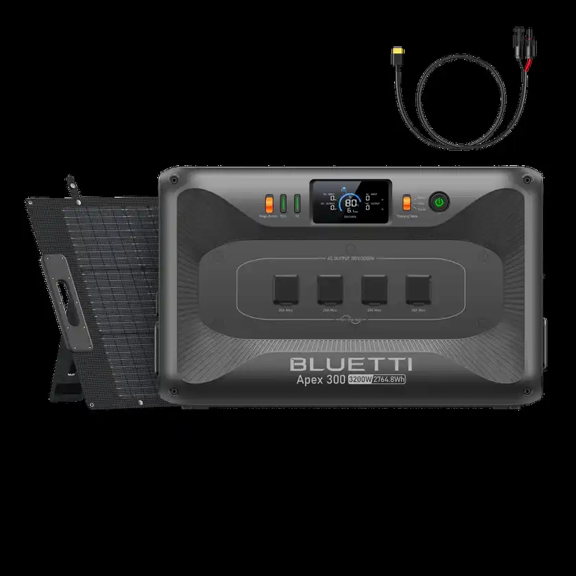 バクアップ電源「Apex 300」と200Wソーラーパネル