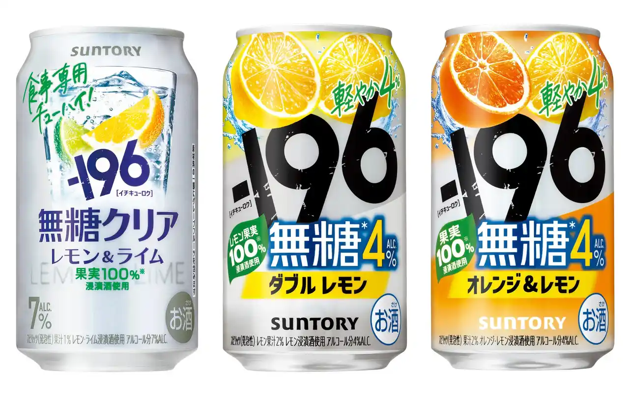 【サントリーホールディングス株式会社】 「-１９６(イチキューロク)無糖〈クリア〉」新発売