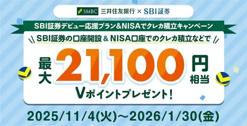 【三井住友銀行×SBI証券】最大25,100円相当もらえるチャンス！SBI証券でNISA口座を新規開設＆取引を始めよう！