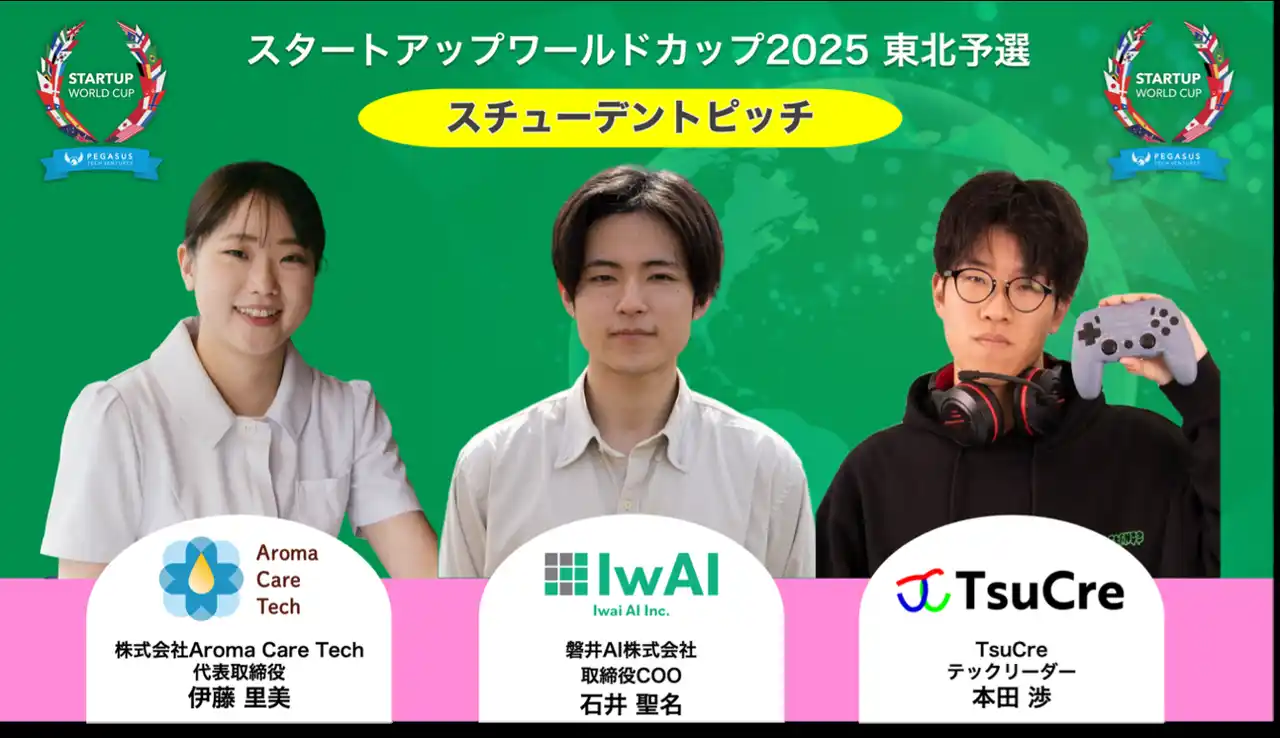 【株式会社ペガサス・テック・ベンチャーズ・ジャパン】 スタートアップワールドカップ2025東北予選：東北の学生によるスチューデントピッチ＆東北エリアの企業による1分間スピーチの開催！
