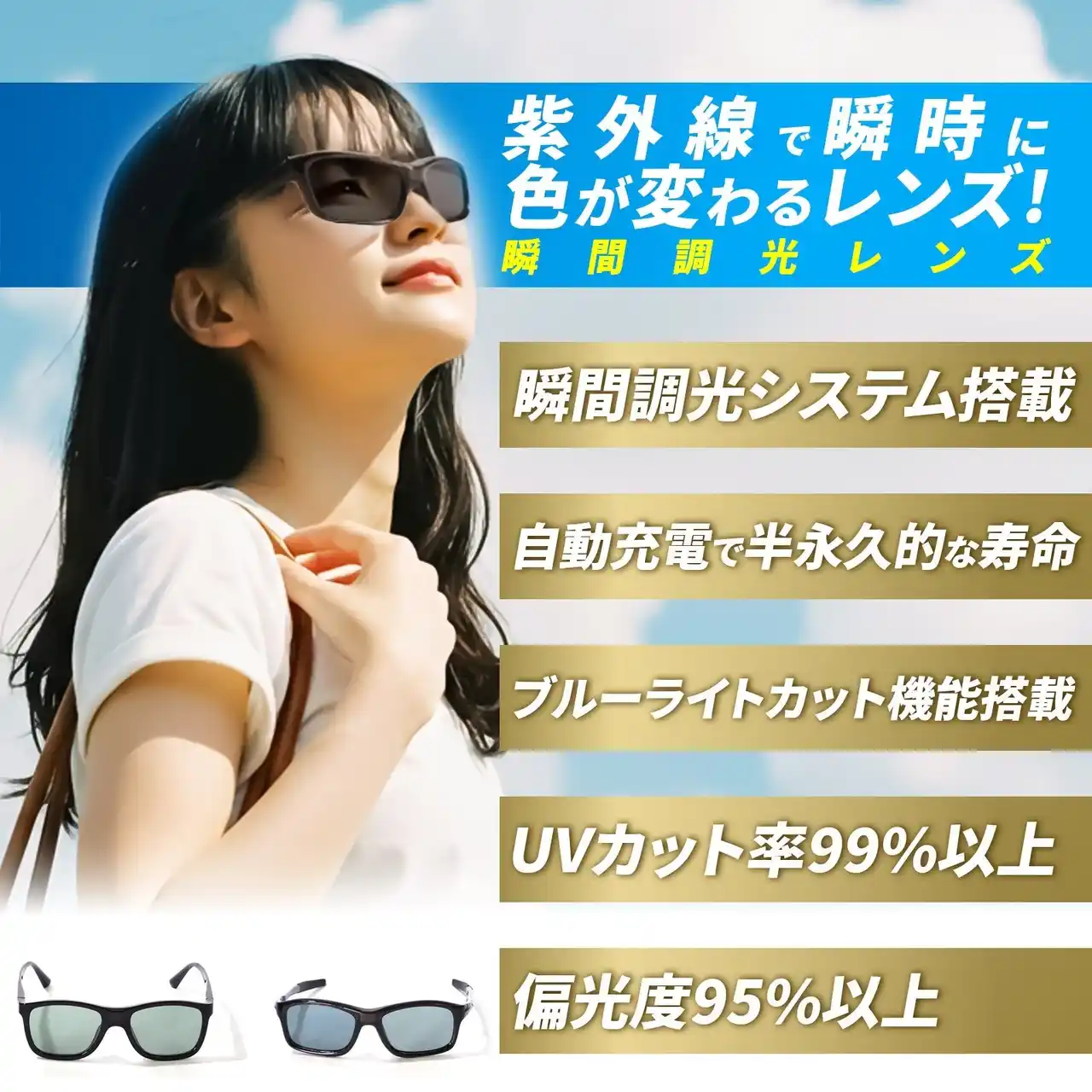 瞬時の視界変化で快適ドライブを-「Gran Walker 瞬間調光サングラス」好評発売中