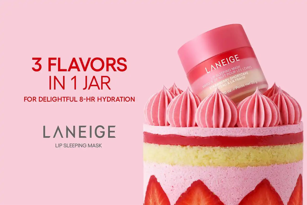 【アモーレパシフィックジャパン株式会社】 [LANEIGE] ショートケーキをひとくち頬張ったような、幸せ広がる。世界で2秒に1個売れている*¹リップスリーピングマスクから３層で楽しむフレーバー「ショートケーキ」が新登場！