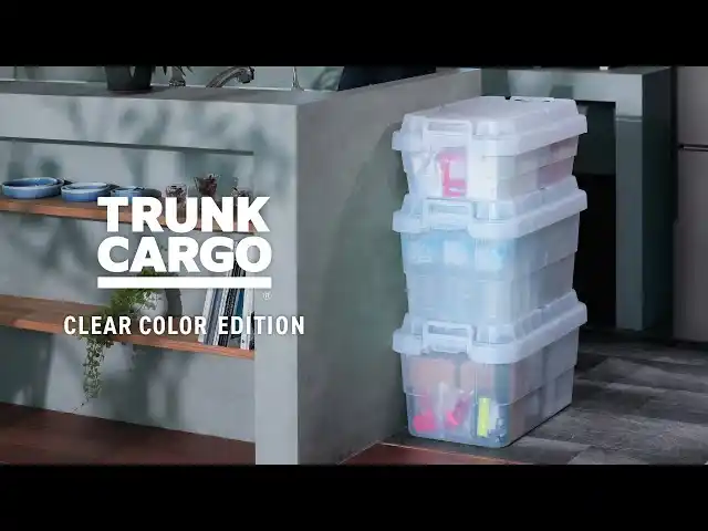 【リス株式会社】 アウトドア収納として人気の「トランクカーゴ」から新色「クリア」「クリアブラック」が登場。耐荷重100kgの頑丈性はそのままに中身が見える安心感をプラス