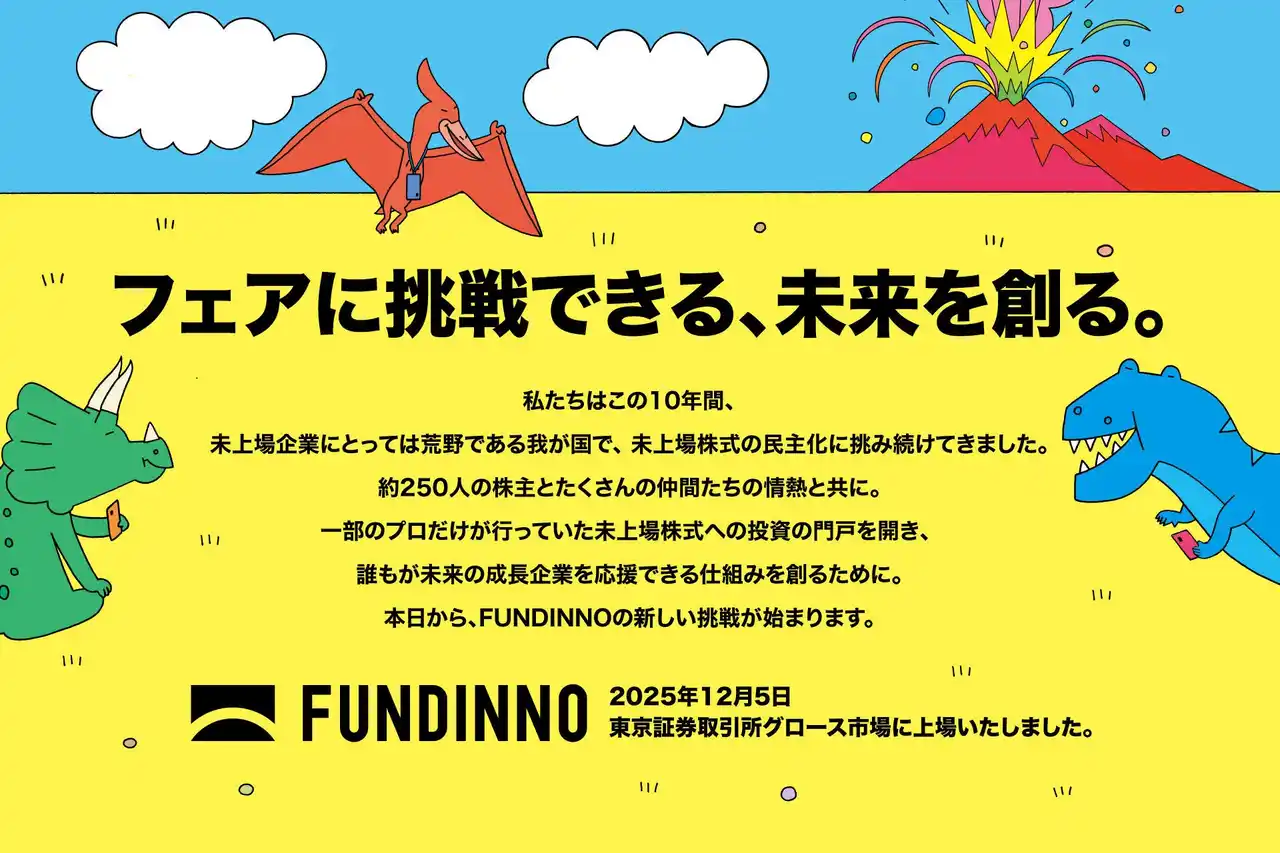 【株式会社FUNDINNO】 流通取引総額（GMV）拡大に向けた成長戦略の具体化に関するお知らせ。FUNDINNO、「ファンドを通じた投資」の実現へ